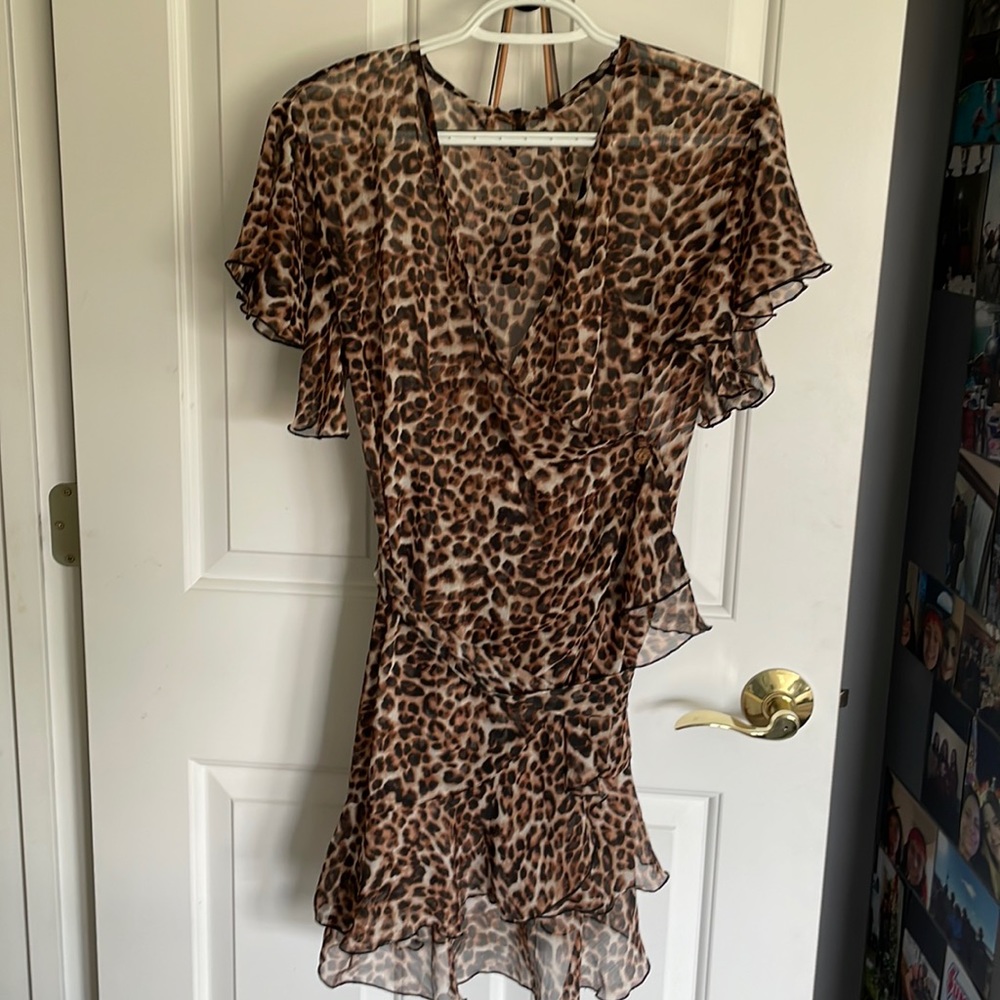 Cheetah Kendall + Kylie swim cover up size small